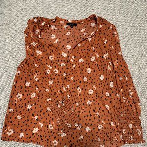 Eclair Orange Polka Dot/Floral Top